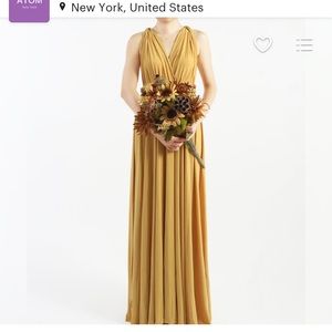 Mustard yellow floor length infinity dress